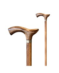 Canne de marche artisanale et élégante en bois de hêtre naturel