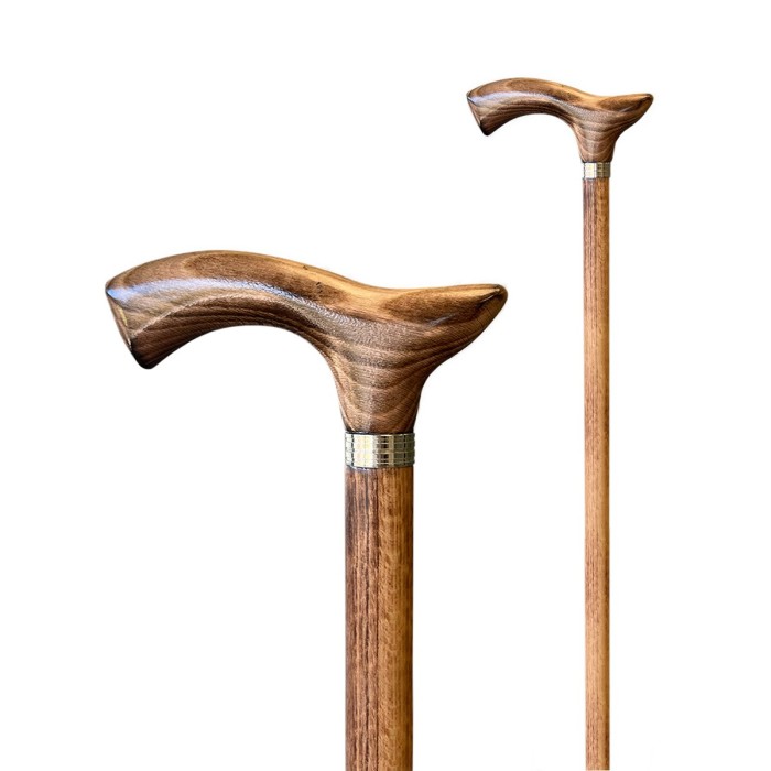 Canne de marche artisanale et élégante en bois de hêtre naturel