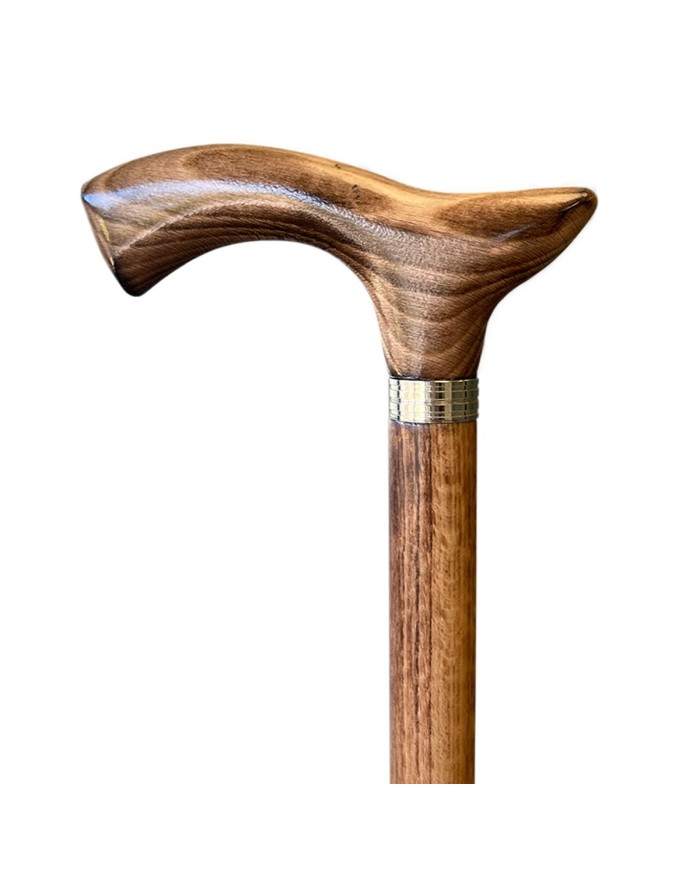 Canne de marche artisanale et élégante en bois de hêtre naturel