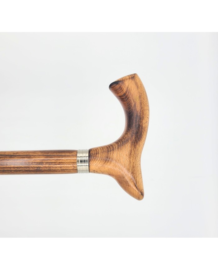 Canne de marche Femme Homme artisanale et élégante en bois de hêtre naturel