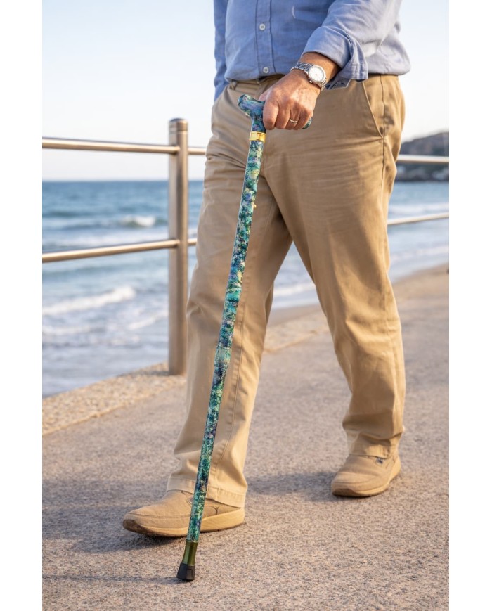 Canne de marche pliante femme au superbe motif Nymphéas