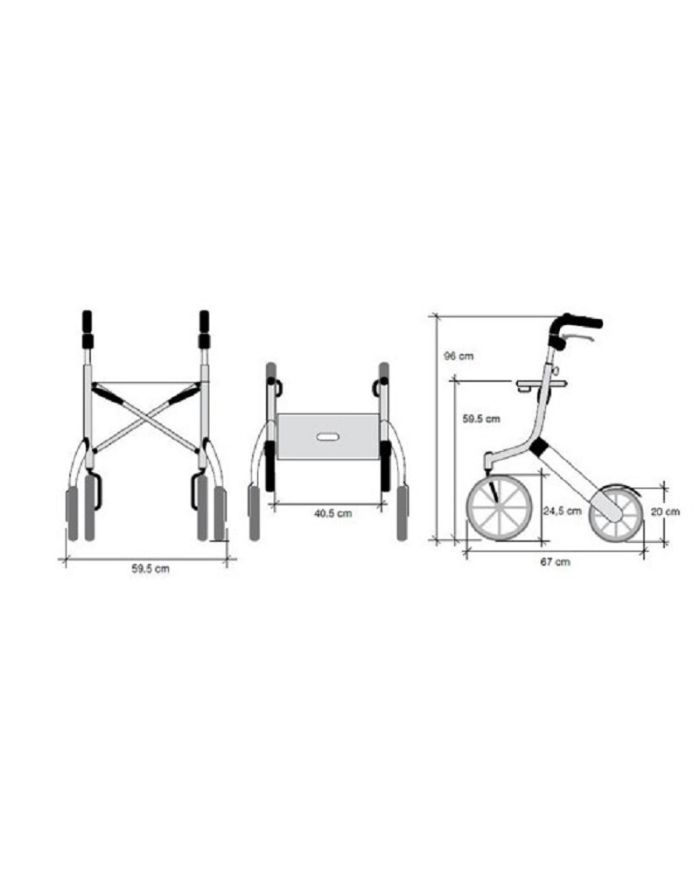 Déambulateur Let's Go Out – Rollator 4 roues léger et élégant avec sac inclus