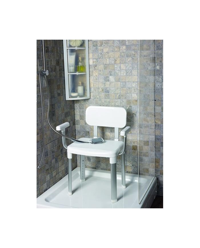 Chaise de douche et de bain élégante ajustable avec accoudoirs