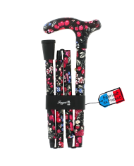 Canne pliante réglable alu fruits sur fond noir