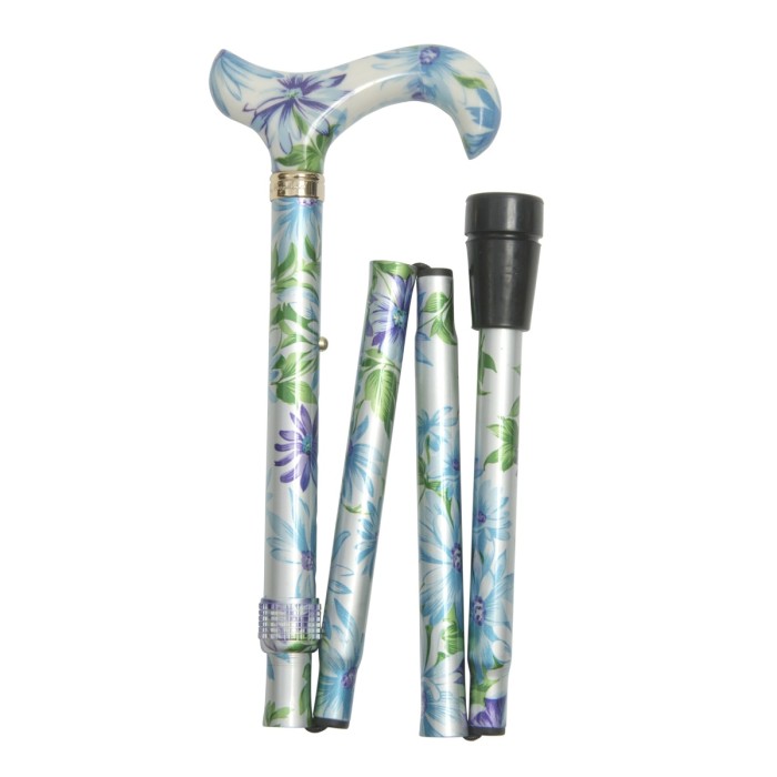 Canne de marche pliante Derby Fleur bleue