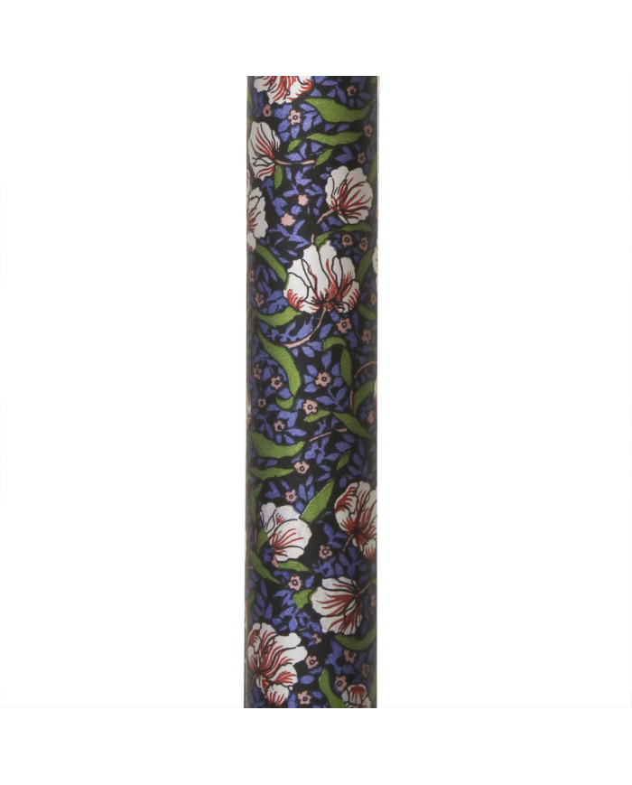 Canne pliante réglable alu fleurs et poignée bois