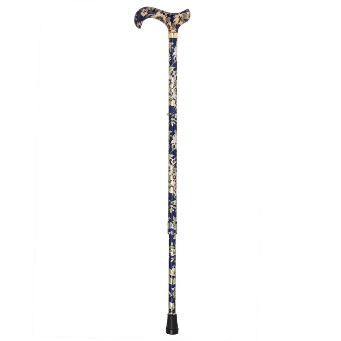 Canne de marche réglable Royal Bleu – Motif floral élégant robuste et légère