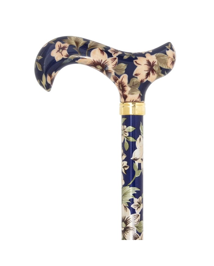 Canne de marche réglable Royal Bleu – Motif floral élégant robuste et légère