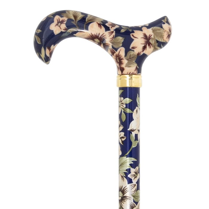 Canne de marche réglable Royal Bleu – Motif floral élégant robuste et légère